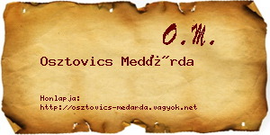 Osztovics Medárda névjegykártya